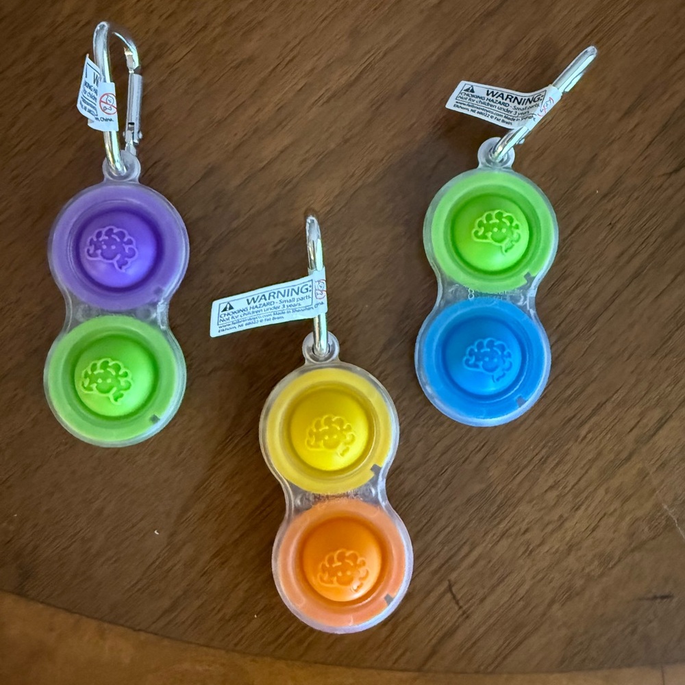 Party favors - Pop Fidget Keychains by fat brain priced per set of 3